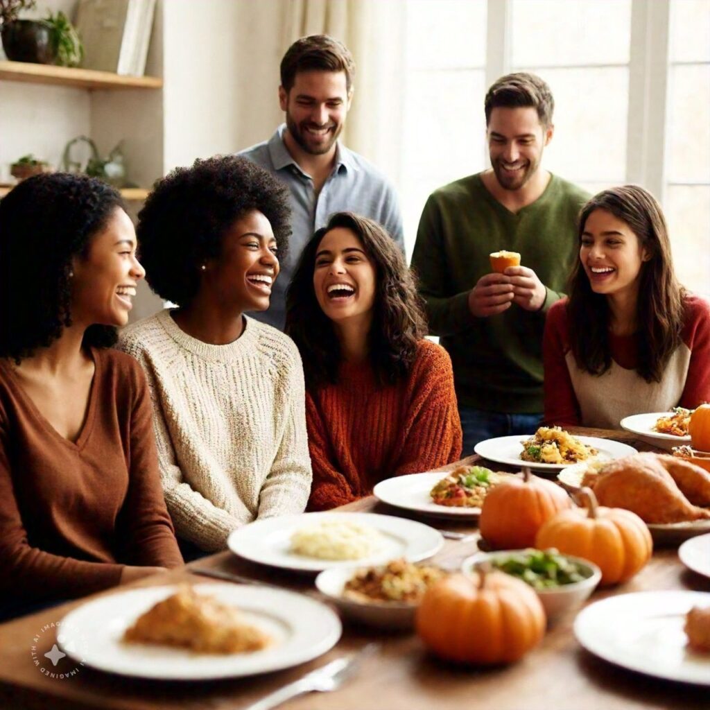 Thanksgiving food and dishes